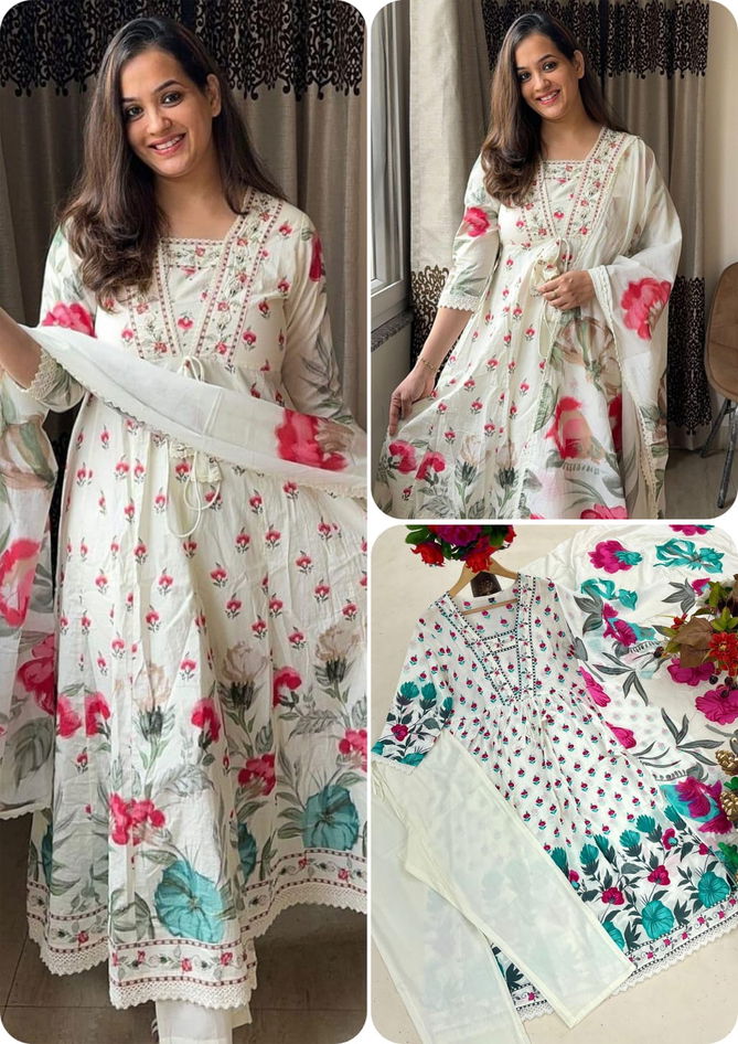 Kalaai Handwork Cotton Printed Kurti With Bottom Dupatta Wholesalers In Delhi
